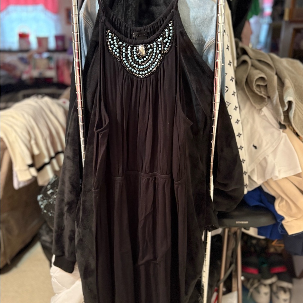 Black Beaded Women's Dress